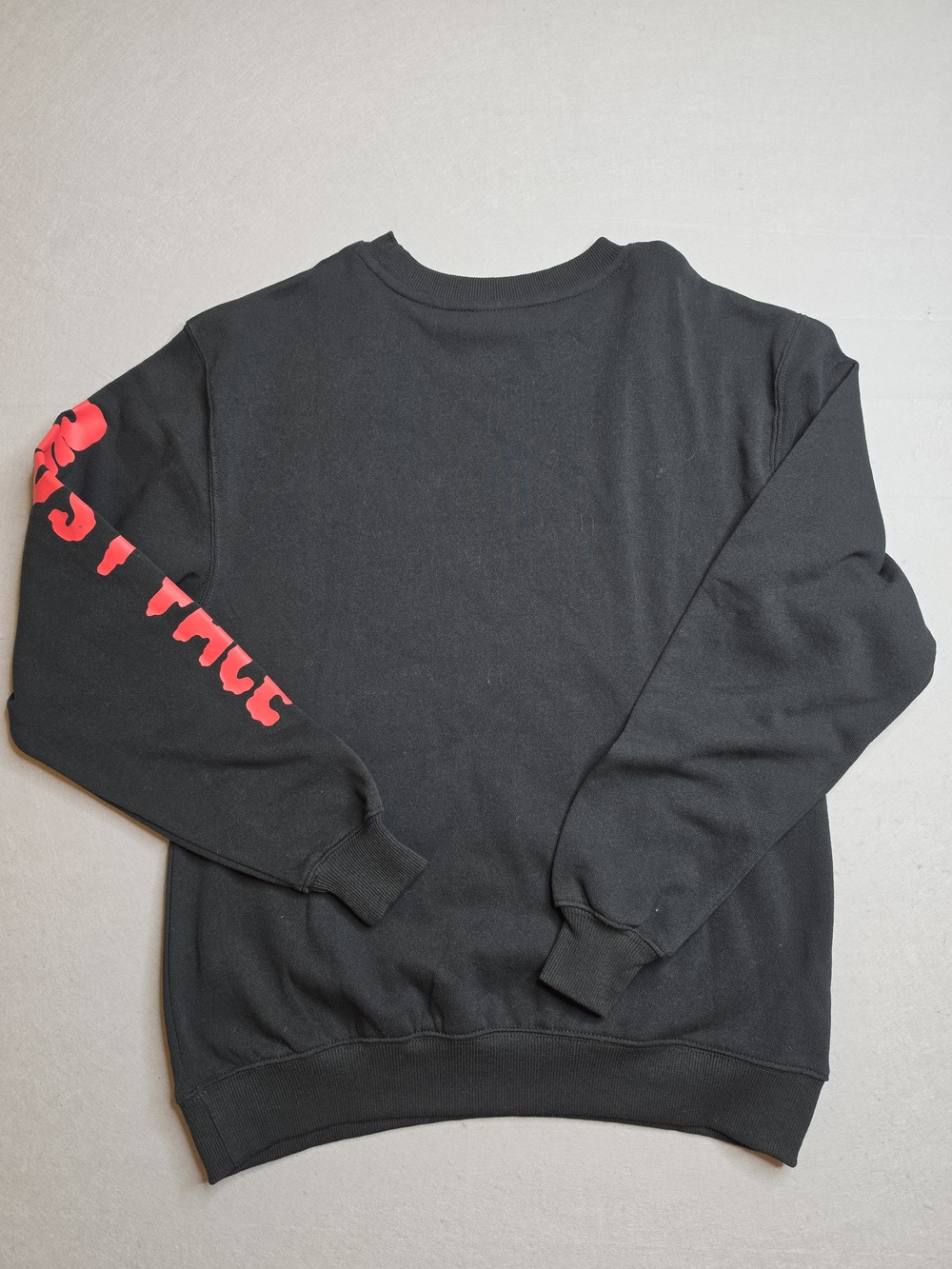 Black Ghost Face Graphic Crewneck Sweatshirt XS - Picture 5 of 5